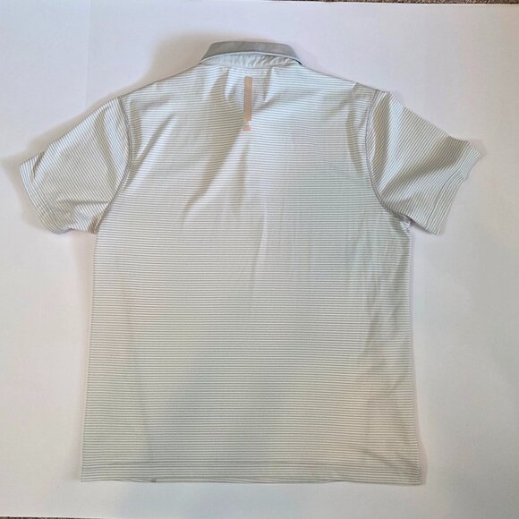MSX by Michael Strahan Gray & White Striped Men's Short Sleeve Polo, Size Large - Picture 2 of 6